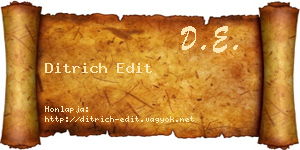 Ditrich Edit névjegykártya